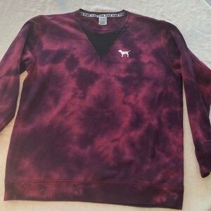 PINK Victorias Secret burgandy tie dye sweater probably shirt size large.